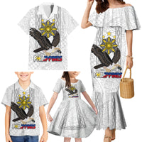 Philippines Eagle Week Family Matching Mermaid Dress and Hawaiian Shirt Polynesian Pattern Barong Style