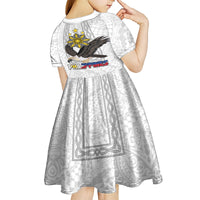 Philippines Eagle Week Kid Short Sleeve Dress Polynesian Pattern Barong Style