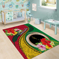 Vanuatu Tribal Boar Tusk Area Rug Tropical Plants with Namele and Melanesian Pattern LT03 - Polynesian Pride