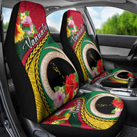 Vanuatu Tribal Boar Tusk Car Seat Cover Tropical Plants with Namele and Melanesian Pattern
