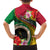Vanuatu Tribal Boar Tusk Family Matching Off The Shoulder Long Sleeve Dress and Hawaiian Shirt Tropical Plants with Namele and Melanesian Pattern
