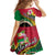 Vanuatu Tribal Boar Tusk Family Matching Off The Shoulder Long Sleeve Dress and Hawaiian Shirt Tropical Plants with Namele and Melanesian Pattern