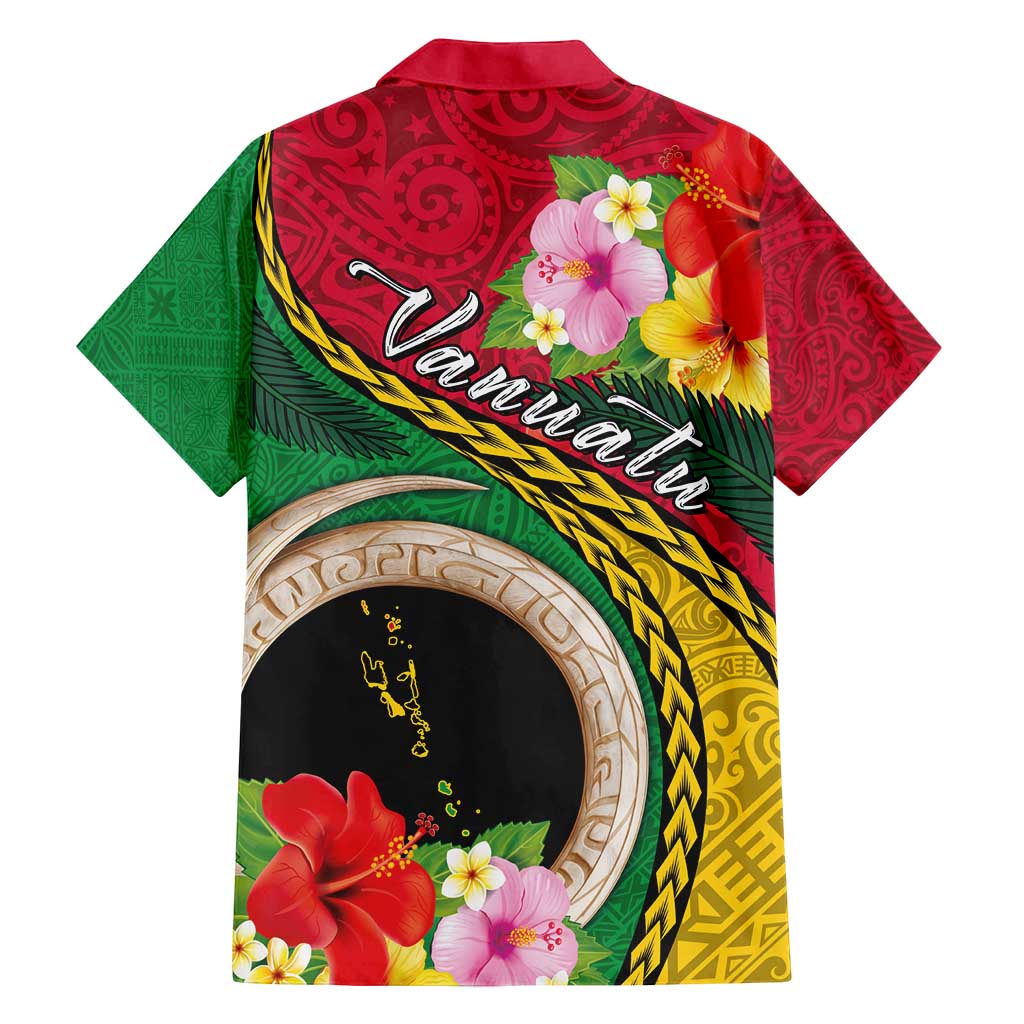 Vanuatu Tribal Boar Tusk Family Matching Off Shoulder Maxi Dress and Hawaiian Shirt Tropical Plants with Namele and Melanesian Pattern