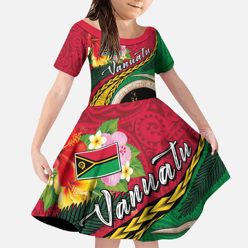 Vanuatu Tribal Boar Tusk Family Matching Summer Maxi Dress and Hawaiian Shirt Tropical Plants with Namele and Melanesian Pattern