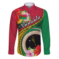 Vanuatu Tribal Boar Tusk Family Matching Tank Maxi Dress and Hawaiian Shirt Tropical Plants with Namele and Melanesian Pattern