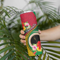 Vanuatu Tribal Boar Tusk Skinny Tumbler Tropical Plants with Namele and Melanesian Pattern LT03 - Polynesian Pride