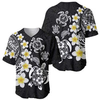 Hawaiian Plumeria Turtles Baseball Jersey Polynesian Art Tattoo
