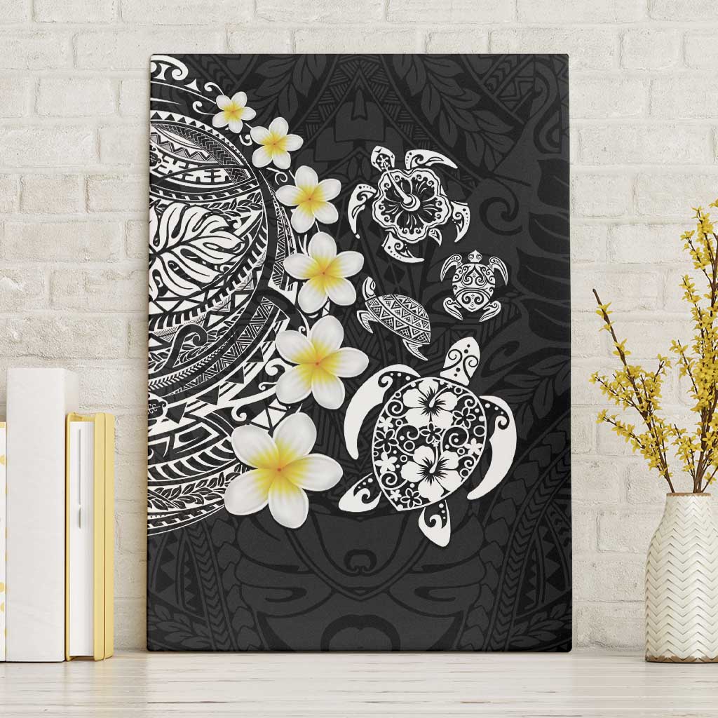 Hawaiian Plumeria Turtles Canvas Wall Art Polynesian Art Tattoo