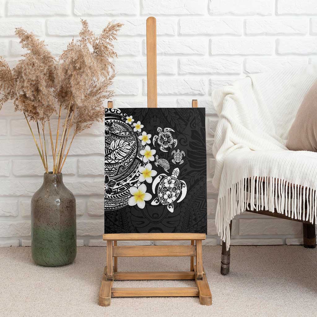 Hawaiian Plumeria Turtles Canvas Wall Art Polynesian Art Tattoo