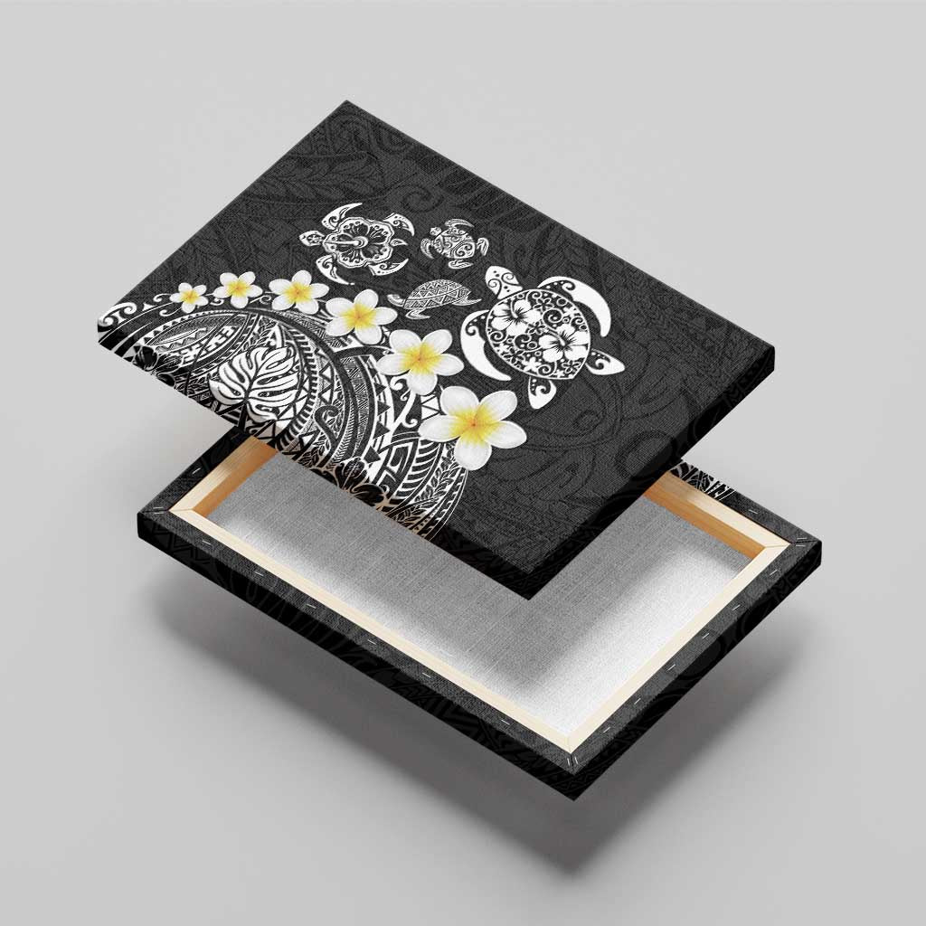 Hawaiian Plumeria Turtles Canvas Wall Art Polynesian Art Tattoo