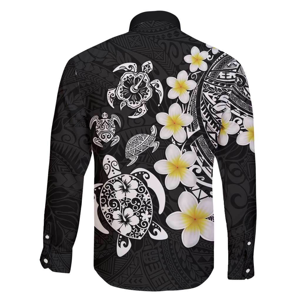 Hawaiian Plumeria Turtles Family Matching Off Shoulder Maxi Dress and Hawaiian Shirt Polynesian Art Tattoo