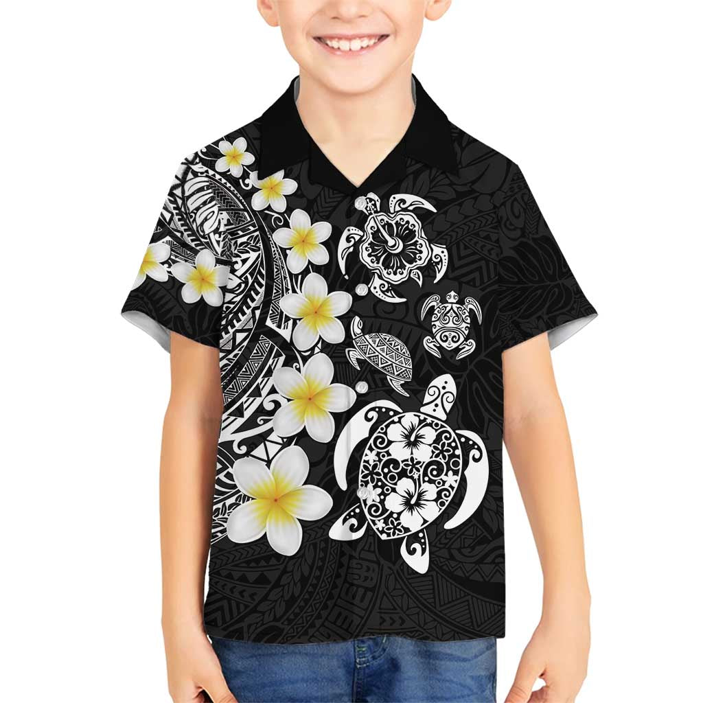 Hawaiian Plumeria Turtles Family Matching Off Shoulder Maxi Dress and Hawaiian Shirt Polynesian Art Tattoo