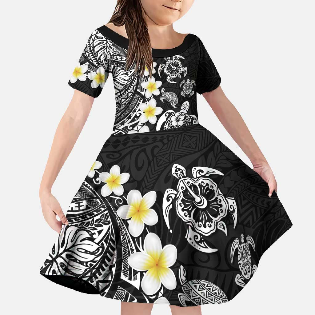 Hawaiian Plumeria Turtles Family Matching Summer Maxi Dress and Hawaiian Shirt Polynesian Art Tattoo