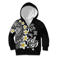 Hawaiian Plumeria Turtles Kid Hoodie Polynesian Art Tattoo