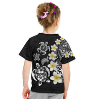 Hawaiian Plumeria Turtles Kid T Shirt Polynesian Art Tattoo LT03 - Polynesian Pride