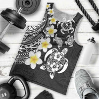 Hawaiian Plumeria Turtles Men Tank Top Polynesian Art Tattoo
