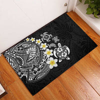 Hawaiian Plumeria Turtles Rubber Doormat Polynesian Art Tattoo