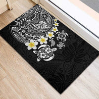 Hawaiian Plumeria Turtles Rubber Doormat Polynesian Art Tattoo