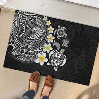Hawaiian Plumeria Turtles Rubber Doormat Polynesian Art Tattoo