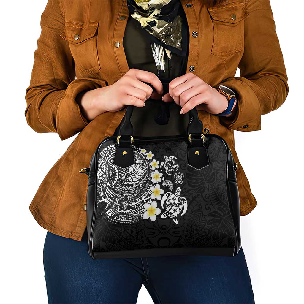 Hawaiian Plumeria Turtles Shoulder Handbag Polynesian Art Tattoo