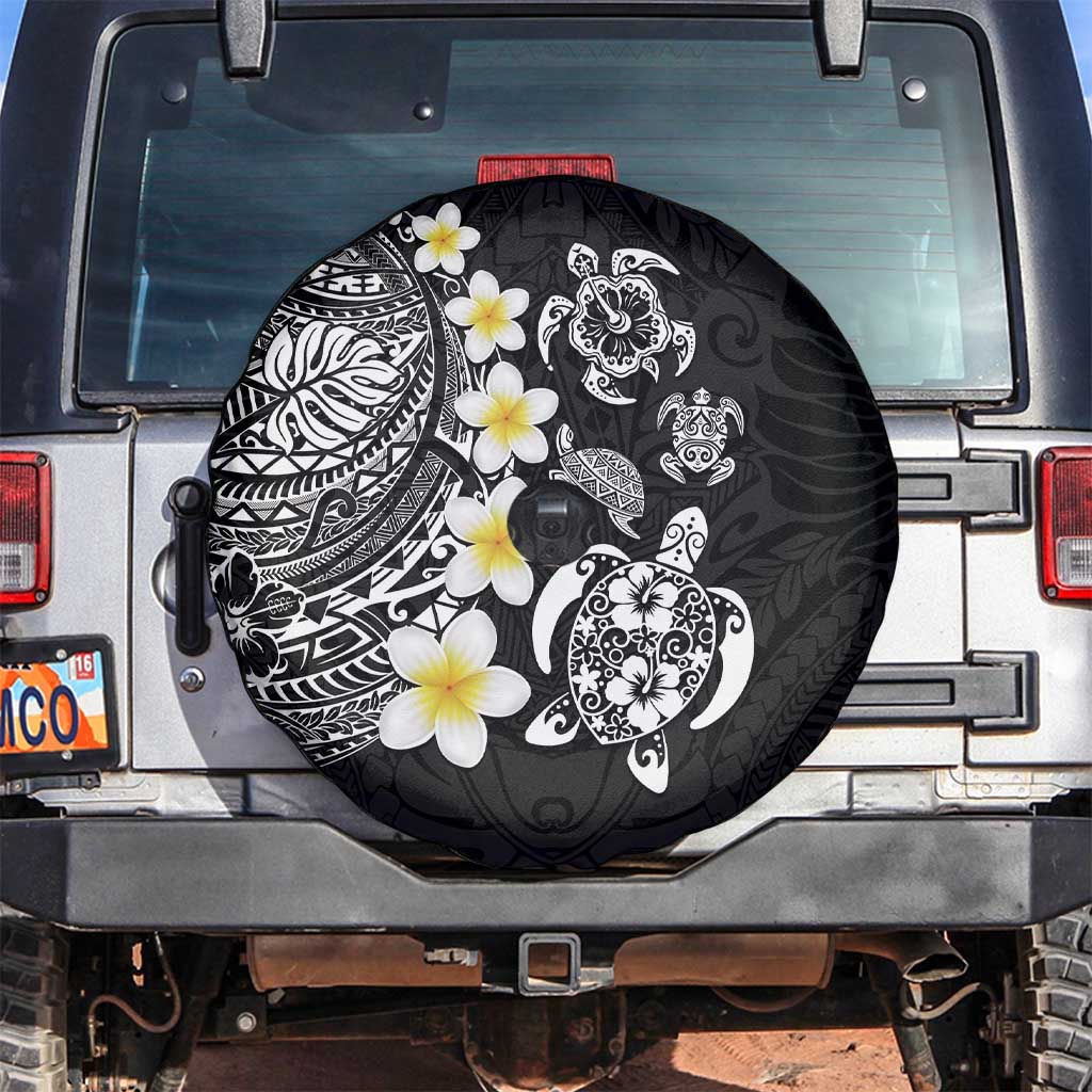 Hawaiian Plumeria Turtles Spare Tire Cover Polynesian Art Tattoo