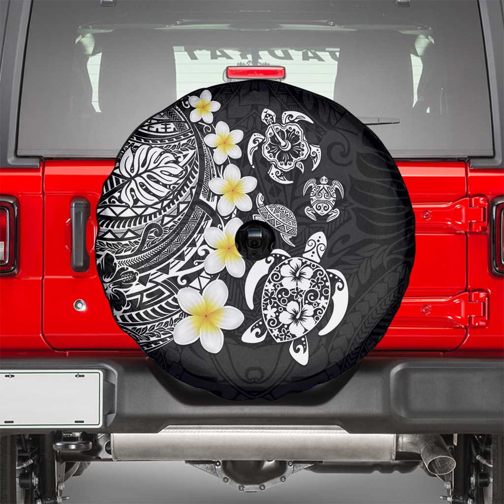 Hawaiian Plumeria Turtles Spare Tire Cover Polynesian Art Tattoo