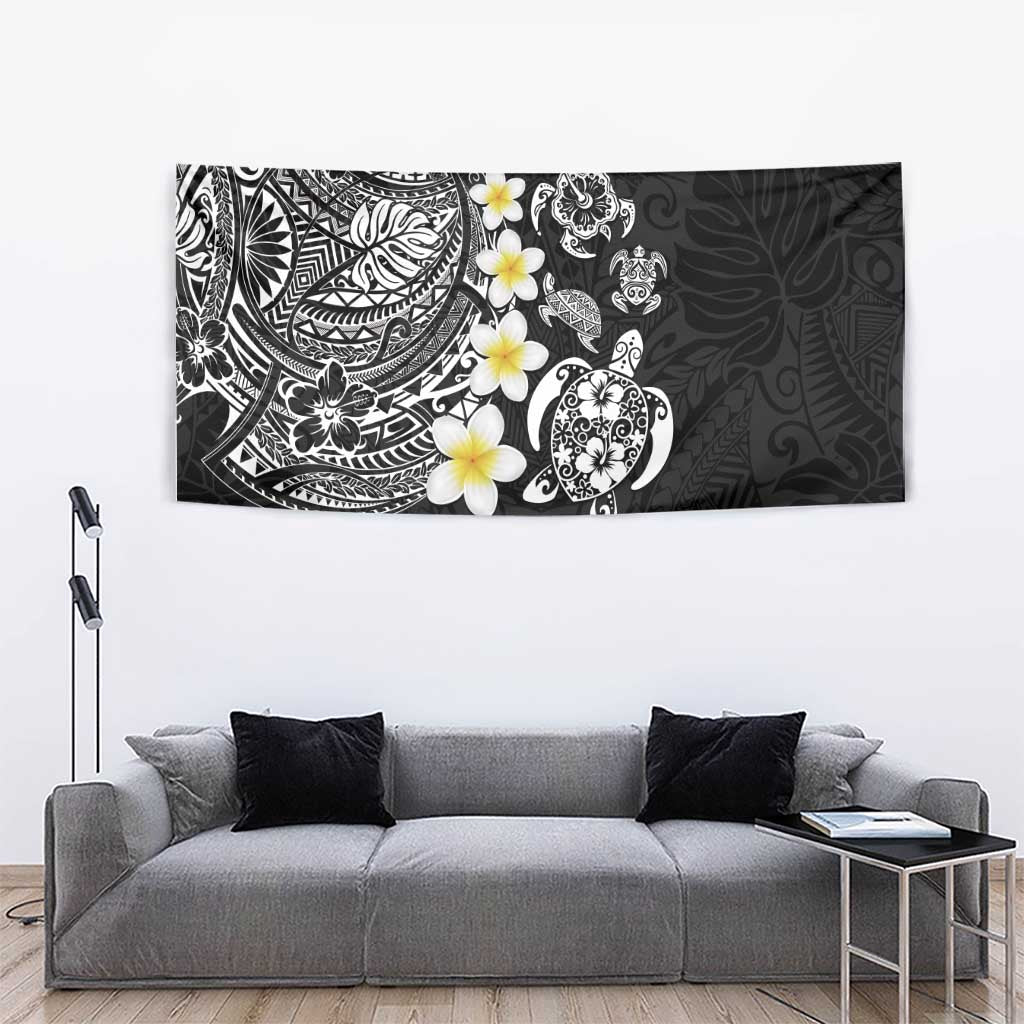 Hawaiian Plumeria Turtles Tapestry Polynesian Art Tattoo