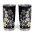 Hawaiian Plumeria Turtles Tumbler Cup Polynesian Art Tattoo