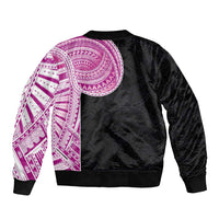 Samoan Art Tattoo Polynesian Pattern Bomber Jacket Pink Out Color