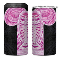 Samoan Art Tattoo Polynesian Pattern 4 in 1 Can Cooler Tumbler Pink Out Color LT03 One Size: 16 oz Black - Polynesian Pride