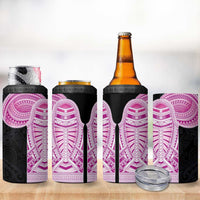 Samoan Art Tattoo Polynesian Pattern 4 in 1 Can Cooler Tumbler Pink Out Color LT03 - Polynesian Pride