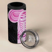 Samoan Art Tattoo Polynesian Pattern 4 in 1 Can Cooler Tumbler Pink Out Color LT03 - Polynesian Pride