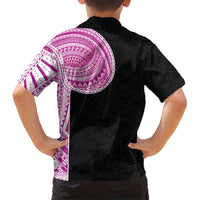 Samoan Art Tattoo Polynesian Pattern Kid Hawaiian Shirt Pink Out Color