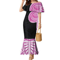 Samoan Art Tattoo Polynesian Pattern Mermaid Dress Pink Out Color