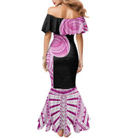 Samoan Art Tattoo Polynesian Pattern Mermaid Dress Pink Out Color