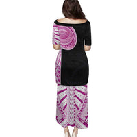 Samoan Art Tattoo Polynesian Pattern Puletasi Pink Out Color