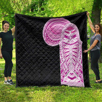 Samoan Art Tattoo Polynesian Pattern Quilt Pink Out Color