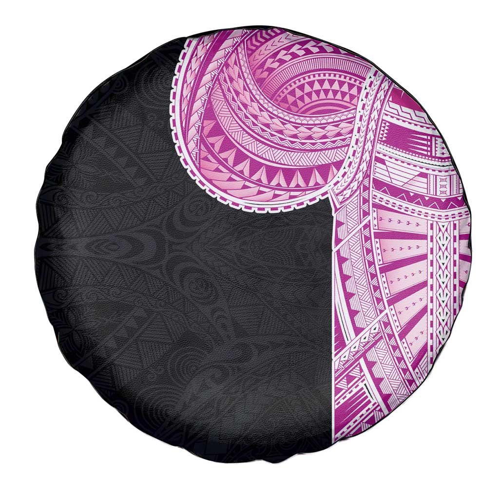 Samoan Art Tattoo Polynesian Pattern Spare Tire Cover Pink Out Color