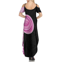 Samoan Art Tattoo Polynesian Pattern Summer Maxi Dress Pink Out Color LT03 - Polynesian Pride
