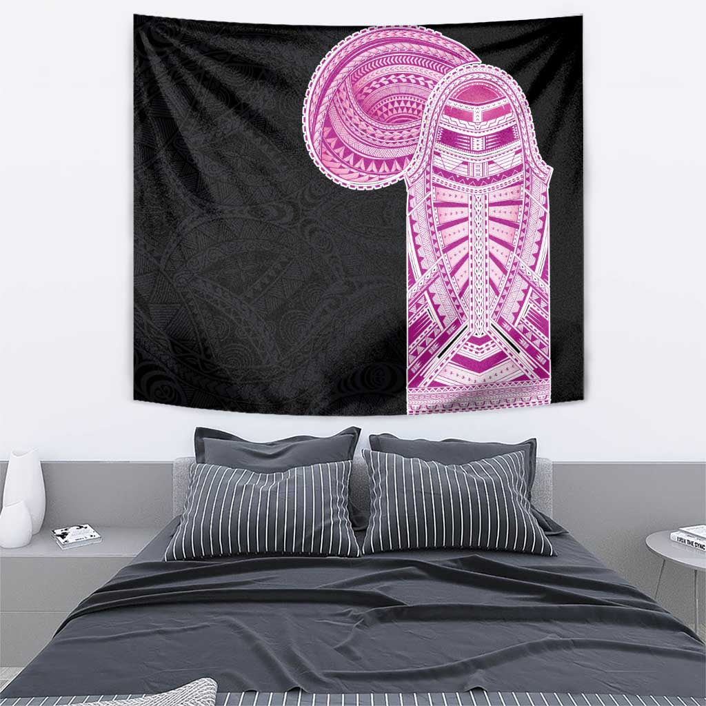 Samoan Art Tattoo Polynesian Pattern Tapestry Pink Out Color