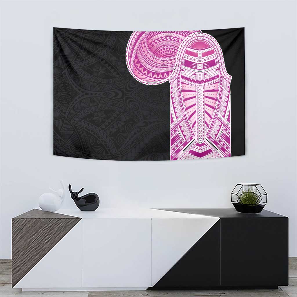 Samoan Art Tattoo Polynesian Pattern Tapestry Pink Out Color