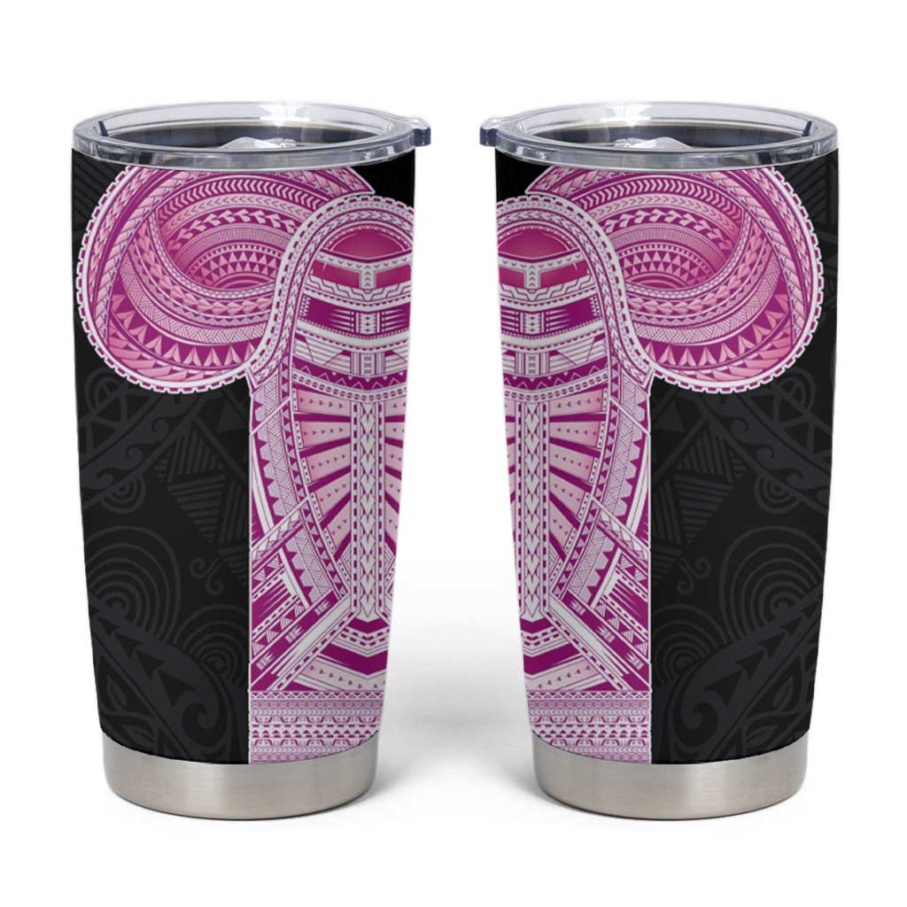 Samoan Art Tattoo Polynesian Pattern Tumbler Cup Pink Out Color