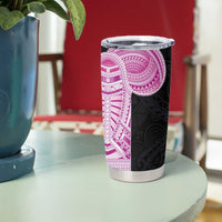 Samoan Art Tattoo Polynesian Pattern Tumbler Cup Pink Out Color