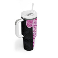 Samoan Art Tattoo Polynesian Pattern Tumbler With Handle Pink Out Color LT03 - Polynesian Pride