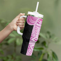 Samoan Art Tattoo Polynesian Pattern Tumbler With Handle Pink Out Color LT03 - Polynesian Pride