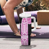 Samoan Art Tattoo Polynesian Pattern Tumbler With Handle Pink Out Color LT03 - Polynesian Pride