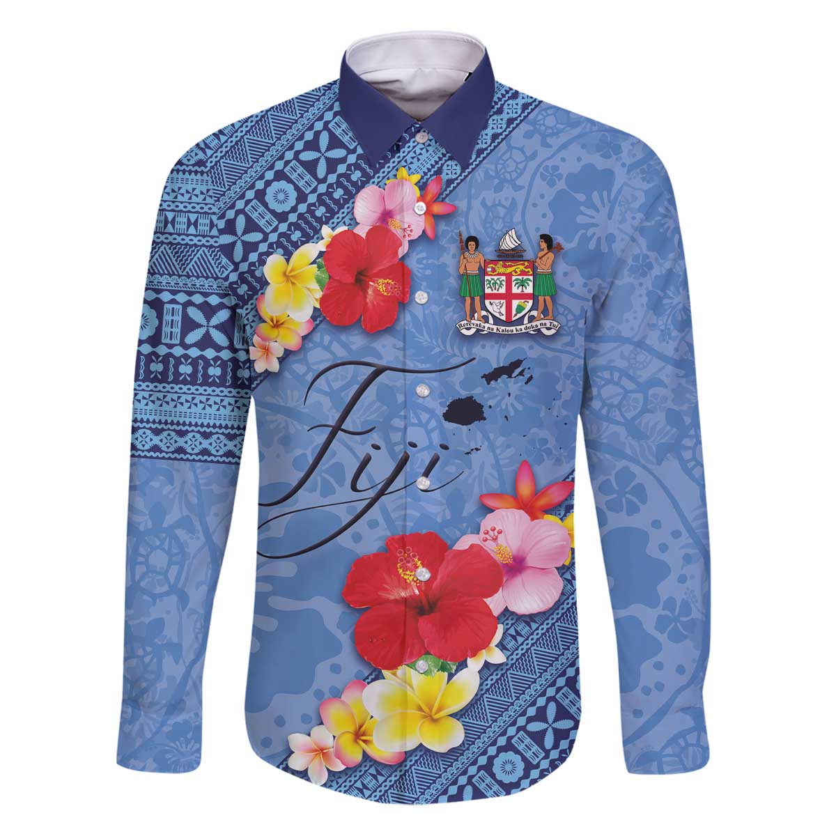 Bula Fiji Hibiscus and Plumeria Flowers Family Matching Puletasi and Hawaiian Shirt Tapa Tattoo Polynesian Pattern