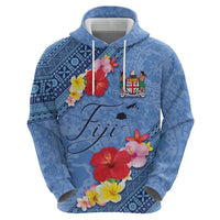 Bula Fiji Hibiscus and Plumeria Flowers Hoodie Tapa Tattoo Polynesian Pattern LT03 - Polynesian Pride