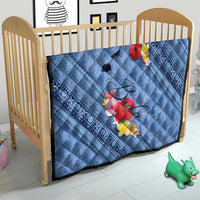 Bula Fiji Hibiscus and Plumeria Flowers Quilt Tapa Tattoo Polynesian Pattern