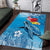 Hawaii Sea Turtle and Tropical Flowers Area Rug Polynesian Tattoo Undersea Vibe